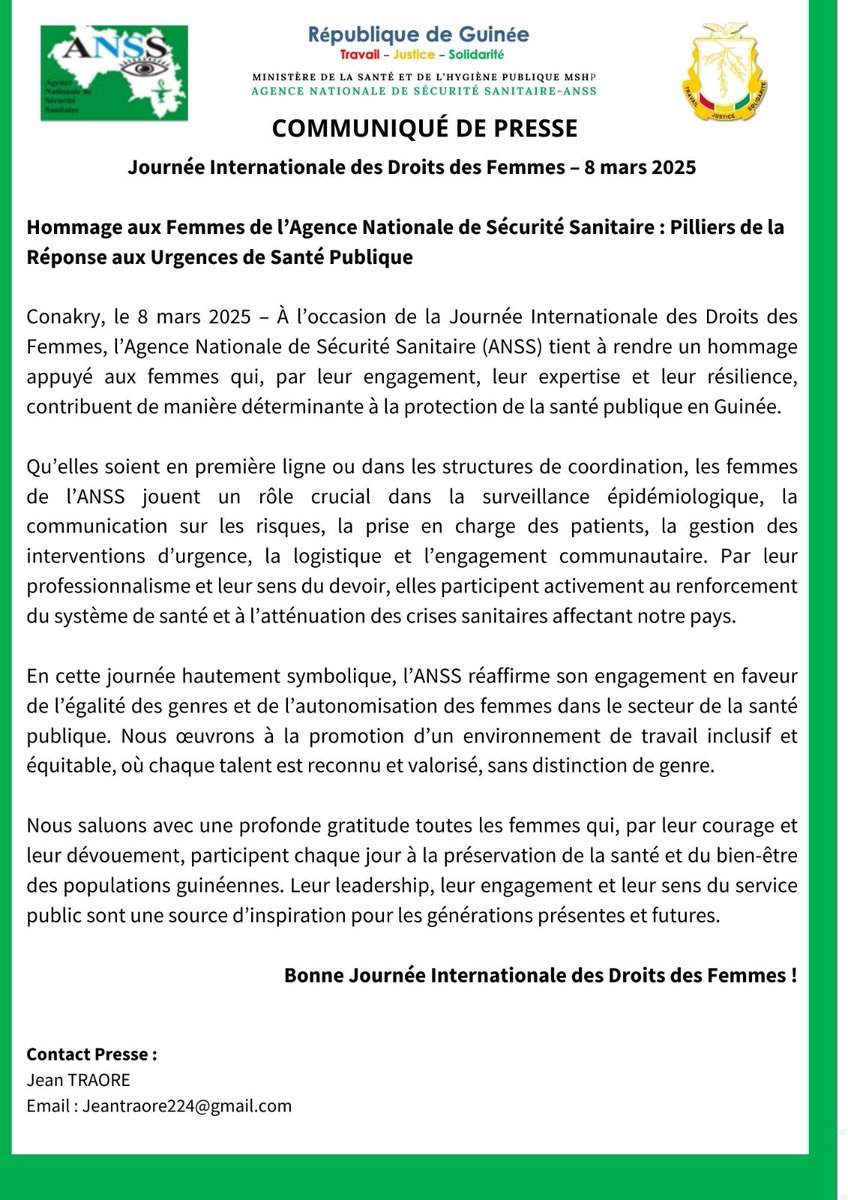 Agence Nationale de Sécurité Sanitaire (@anss_guinee) on Twitter photo 