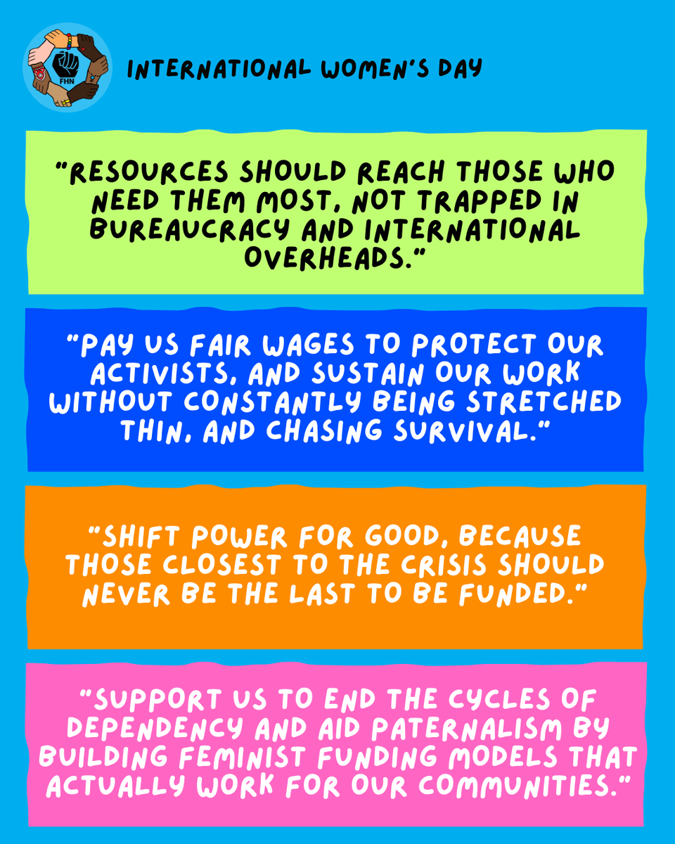 The Women Are Speaking. 📢

No more rollbacks. No empty promises. No waiting.

We demand full support, real funding, true protection &amp; feminist leadership in every crisis.

Stand with us like you mean it. Listen. Support. Fund. Act.

What are you demanding this #IWD2025 ?