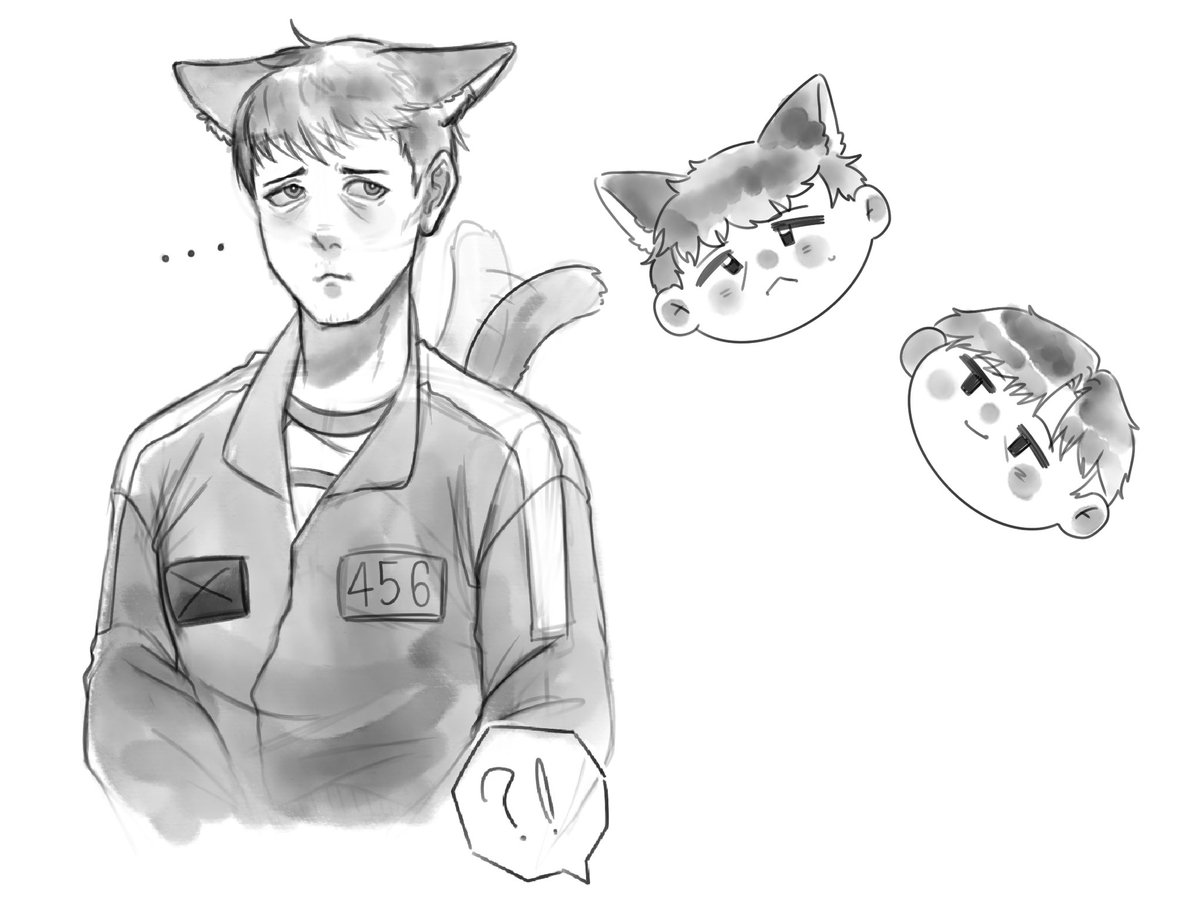 chocolategog's tweet image. Cat Kihun!!😾😾  I love drawing cat ears so much.😋 (1/2)
#หนึ่งท้าย 
#001x456 
#inhun