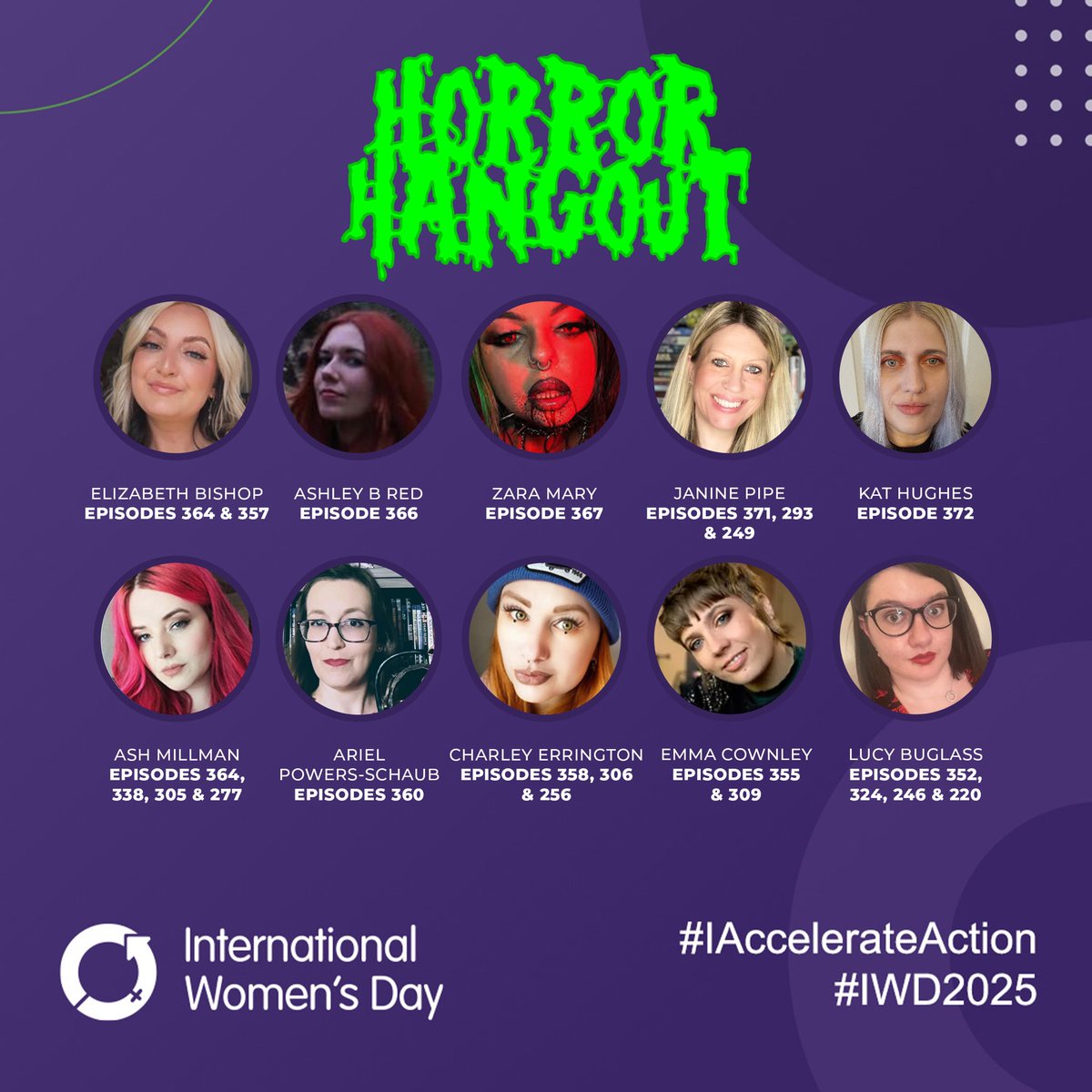 Horror Hangout Podcast (@horror_hangout_) on Twitter photo This #InternationalWomensDay we would like to celebrate 10 awesome and seriously spooky women, plus highlight the episodes their blistering hot horror takes appear on.
#IWD2025 #IAccelerateAction <a href="/womensday/">Women's Day</a> This #InternationalWomensDay we would like to celebrate 10 awesome and seriously spooky women, plus highlight the episodes their blistering hot horror takes appear on.
#IWD2025 #IAccelerateAction <a href="/womensday/">Women's Day</a>
