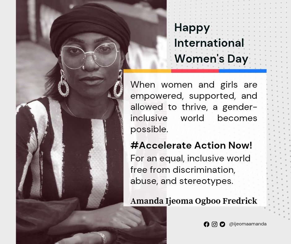Let's #AccelerateAction for an equal, inclusive world free from discrimination, abuse, and stereotypes.

Happy International Women's Day 

08:05:25
#AIOimpacts
#InternationalWomensDay #IWD2025