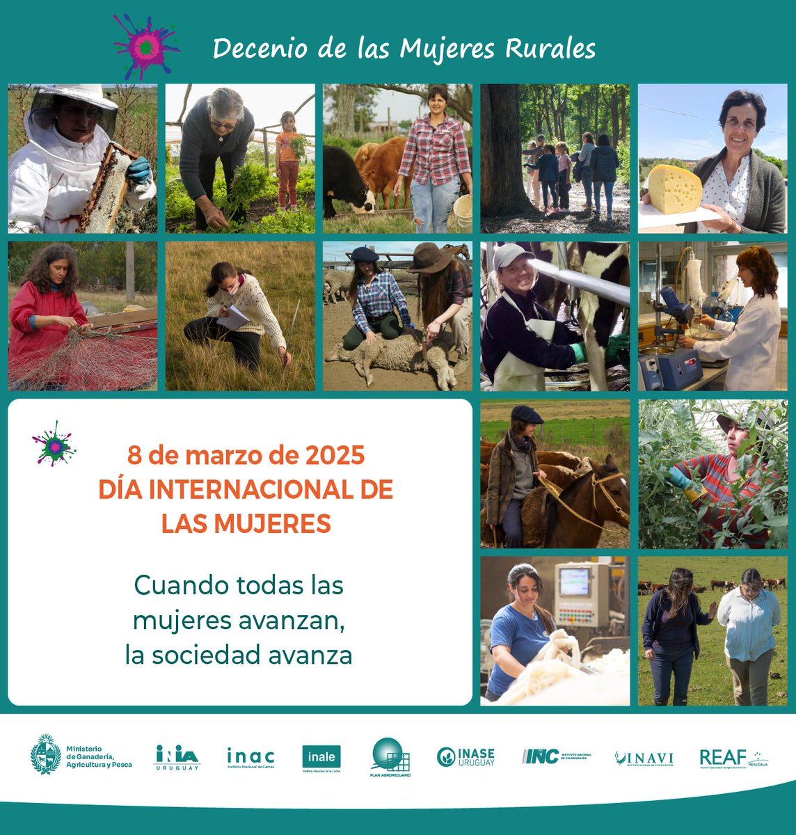 #Hoy #8M Día Internacional de las Mujeres. El <a href="/MGAPUruguay/">MGAP</a> reconoce la lucha histórica de las mujeres por la igualdad de derechos y oportunidades. Cuando todas las mujeres avanzan, la sociedad avanza.