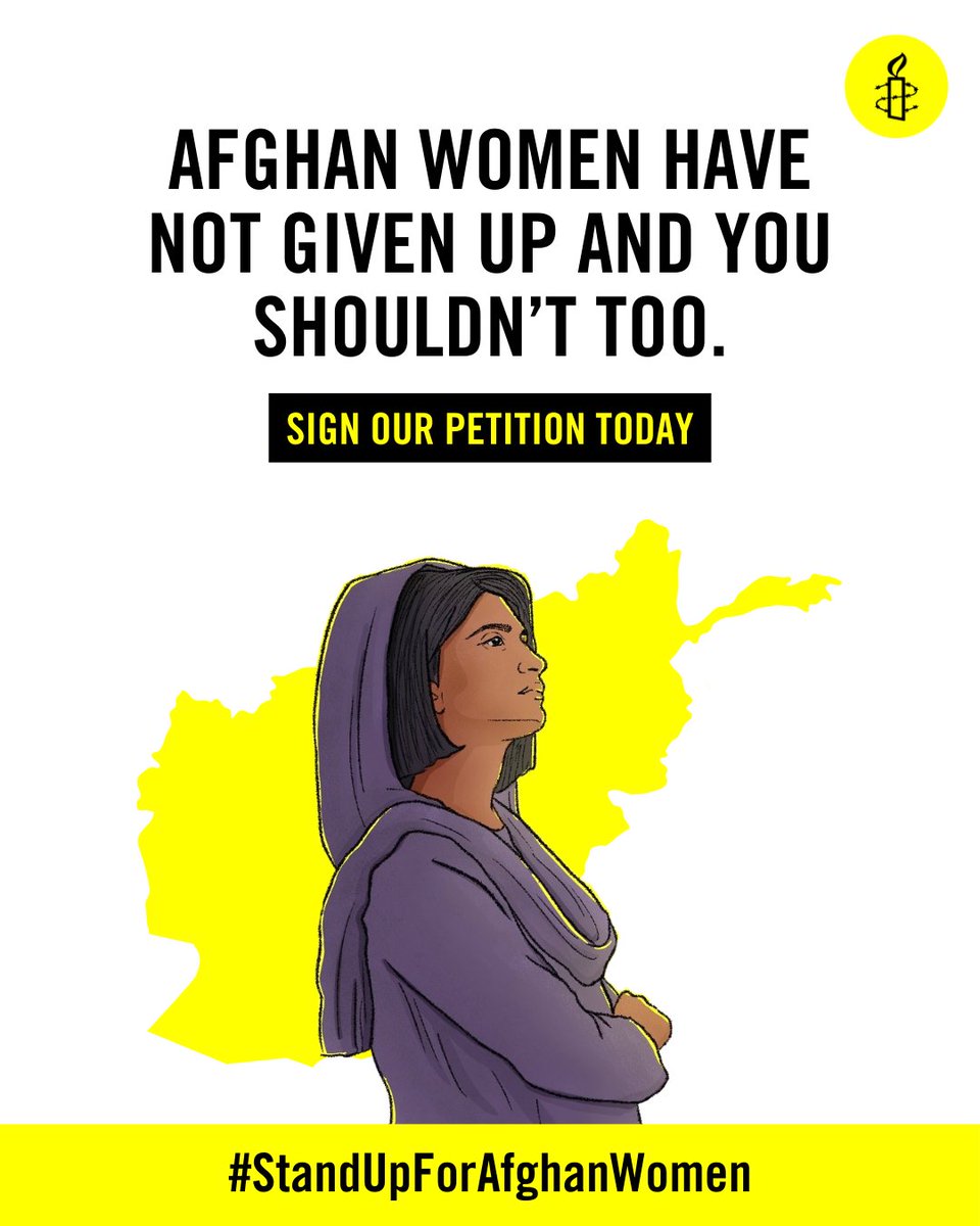 amnestysasia's tweet photo. Afghan women continue to resist despite the Taliban’s brutal crackdown on their rights. They refuse to be silenced—and so should we.

💬 Speak up. 
 ✊ Take action. 
 📝 Sign the petition to hold the Taliban accountable.

🔗 https://t.co/UXySlyohp3… 
 
#StandUpForAfghanWomen #IWD2025 #EndGenderPersecution #HumanRights