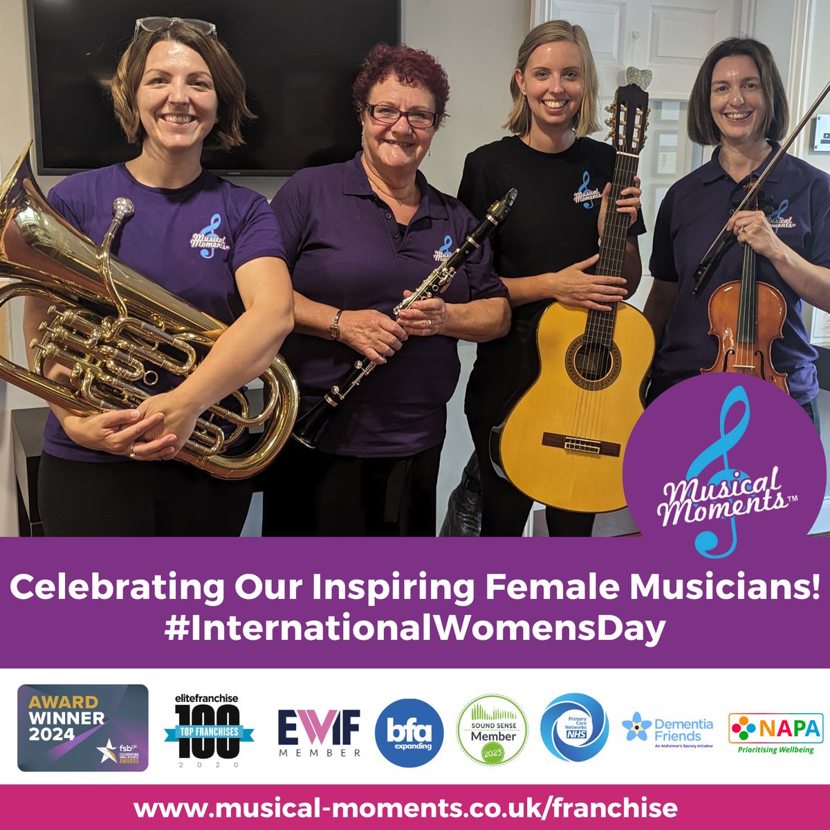 Celebrating the incredible women of Musical Moments this #WomensDay:
✨ Talented musicians ✨ Compassionate caregivers ✨ Inspiring Clients, and ✨ Supportive care home staff.

Thinking of franchising? Join us:👉 bit.ly/4duvkQv 
#FemaleEntrepreneurs