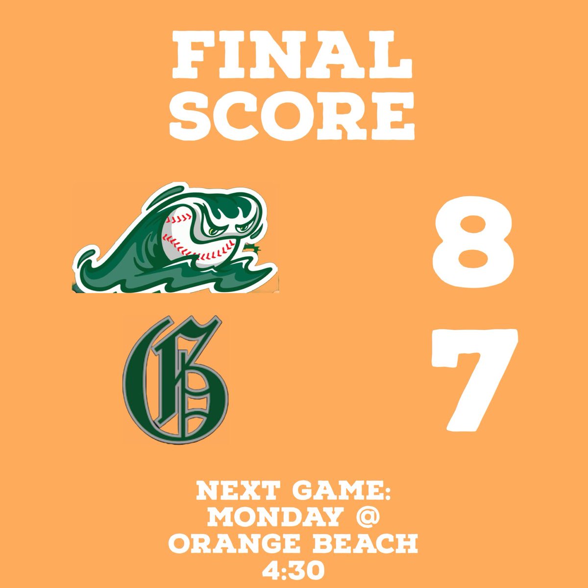 Ty Selchow gets his second W and Luke Simpson gets his 2nd Save. Baylor Meridieth scored the deciding run with Logan Gibbs executing a big squeeze bunt. Multiple hits from Oglesby, Andrews, Kelley, Stroup, and Meridieth. We play in the Gulf Shores Classic next week.