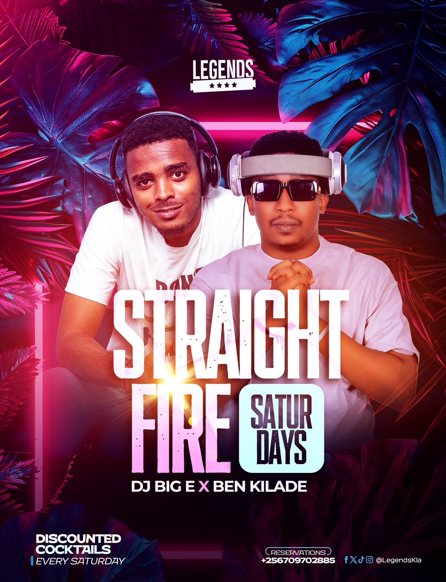 Legends (@legendskla) on Twitter photo Tonight, we turn up for #StraightFireSaturdays π₯π
#WomensDay celebration meets the #Rugby After Party ππ
<a href="/Deejaybige1/">Deejay Big E</a> & <a href="/Dj_BenKilade/">Dj Ben Kilade official πΊπ¬</a> bringing the heat π―πΆπ§
Drink specials, tasty bites & non-stop vibes π₯³π»π
See you π
#LegendsGrounds
#RugbyWeekend Tonight, we turn up for #StraightFireSaturdays π₯π
#WomensDay celebration meets the #Rugby After Party ππ
<a href="/Deejaybige1/">Deejay Big E</a> & <a href="/Dj_BenKilade/">Dj Ben Kilade official πΊπ¬</a> bringing the heat π―πΆπ§
Drink specials, tasty bites & non-stop vibes π₯³π»π
See you π
#LegendsGrounds
#RugbyWeekend