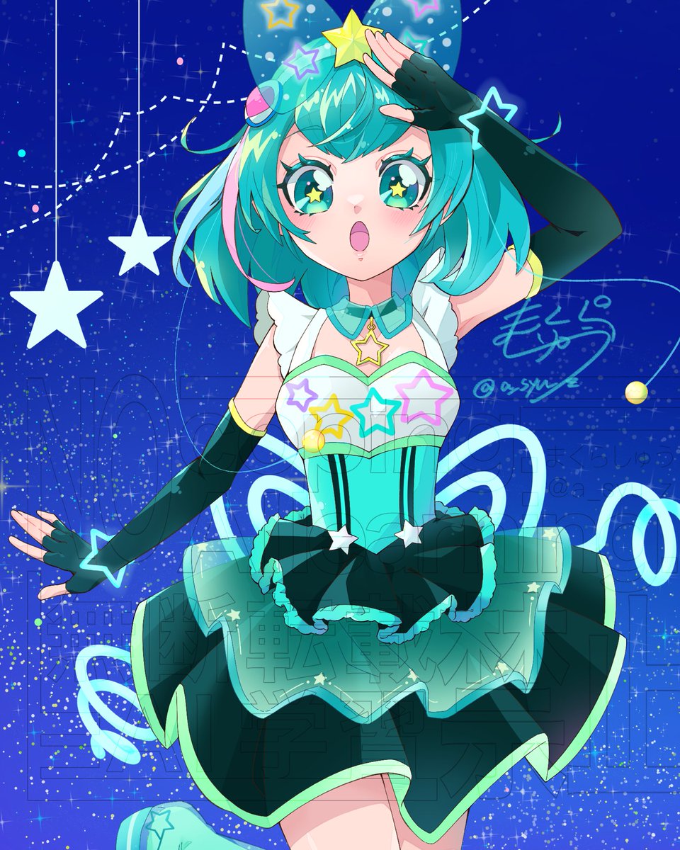 a_syu_z's tweet photo. きょろさんの素敵な合作企画に参加させていただきました！！
キュアぱずのバーチャルユニバース衣装めっちゃ好き💕
 #あつまれオヨルン https://t.co/3h0Yj9jUh0