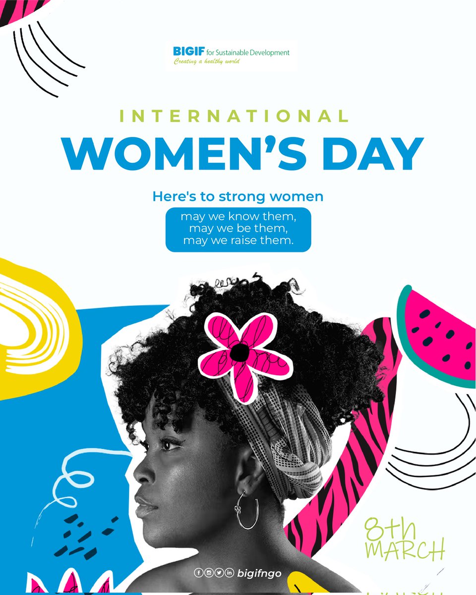 BigifNGO's tweet photo. Happy International Women's Day from BIGIF!
Today, we celebrate women's achievements and reaffirm our commitment to gender equality.
#IWD2025 #InternationalWomensDay #GenderEquality #WomenEmpowerment #BIGIF https://t.co/KIL1sLQZXM