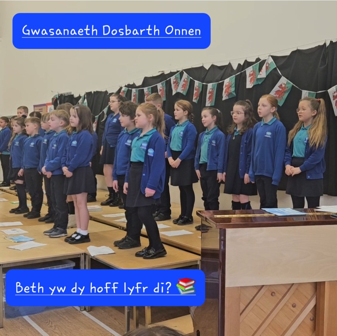Diolch i Ddosbarth Onnen am eu gwasanaeth ar fwynhau darllen! ~ Thanks to Year 3 for their assembly on enjoying reading! 📚⭐️