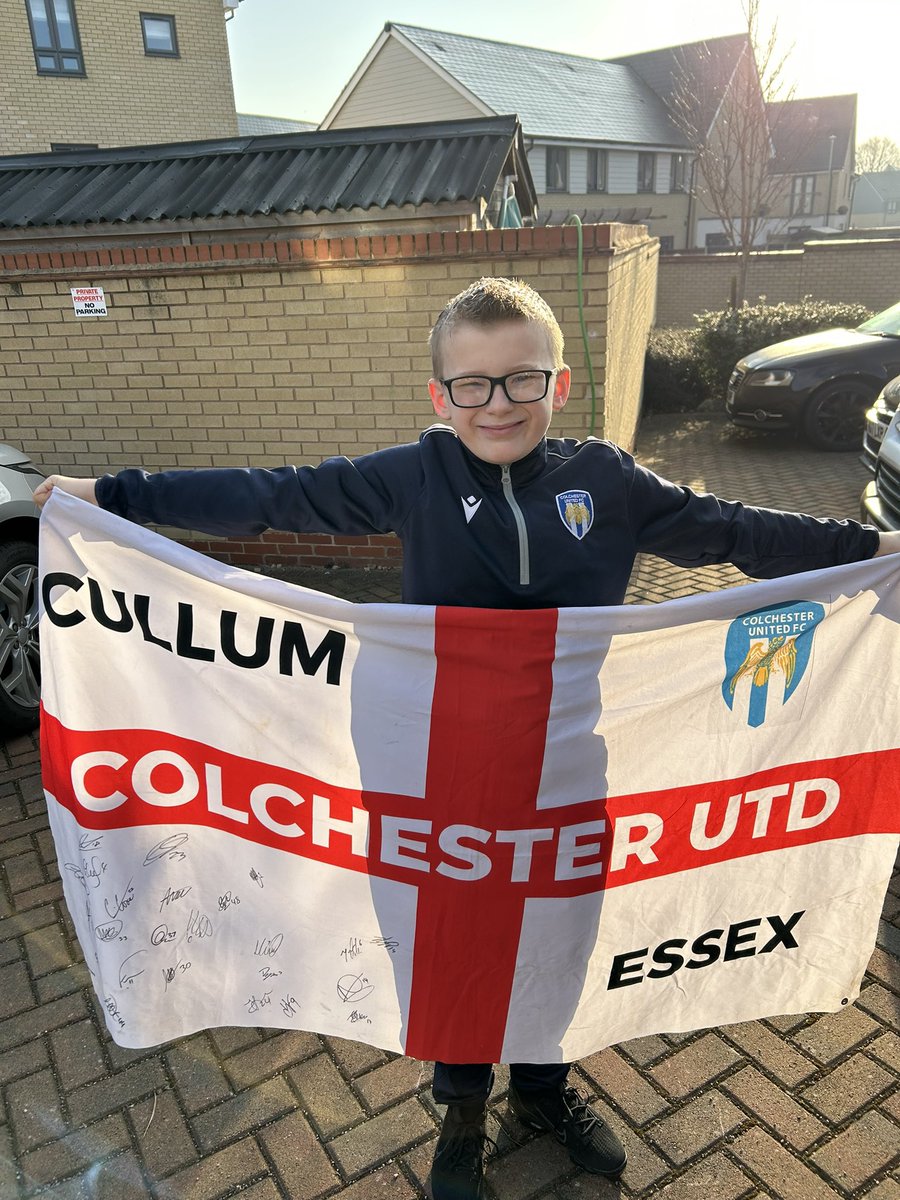Sun is shinning and all ready for Cheltenham away with <a href="/ColU_Official/">Colchester United FC</a>