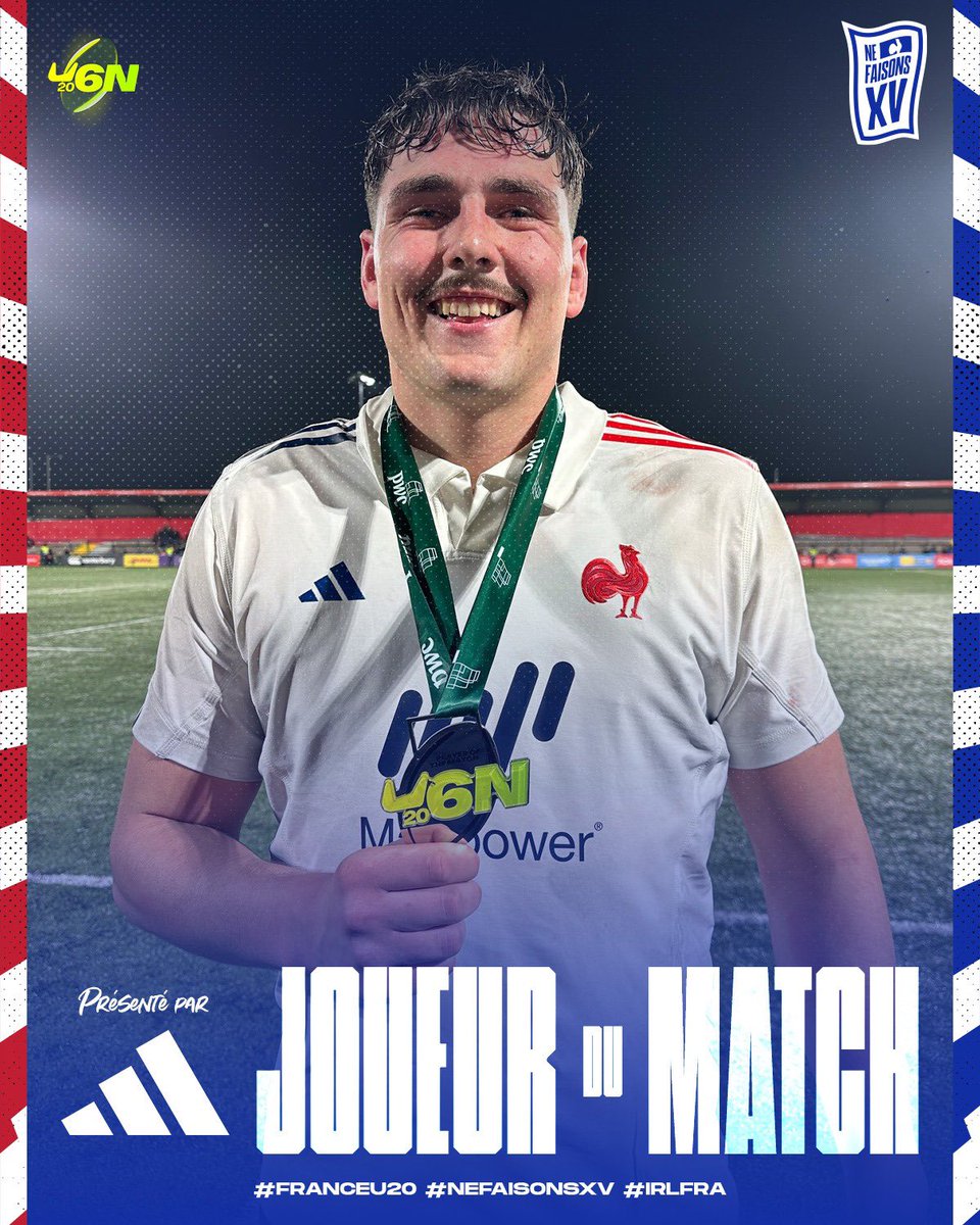 Victoire du XV de France U20 hier soir en Irlande 12-22 pour les Bretons Jean Cotarmanac’h et Corentin Mézou. Ce dernier qui était capitaine, a même été élu : Joueur du match !
Gourc'hemennoù paotred. 👊