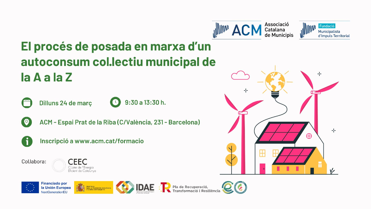 ⚡️ L’autoconsum col·lectiu és clau per un model energètic més just i sostenible, però els tràmits encara són un repte. Vine a la jornada formativa i descobreix com fer-ho fàcil!

📅 24 de març
⏰ 9.30 h
📍 Presencial

🔗 Inscripcions obertes: acm.cat/formacio/curso…