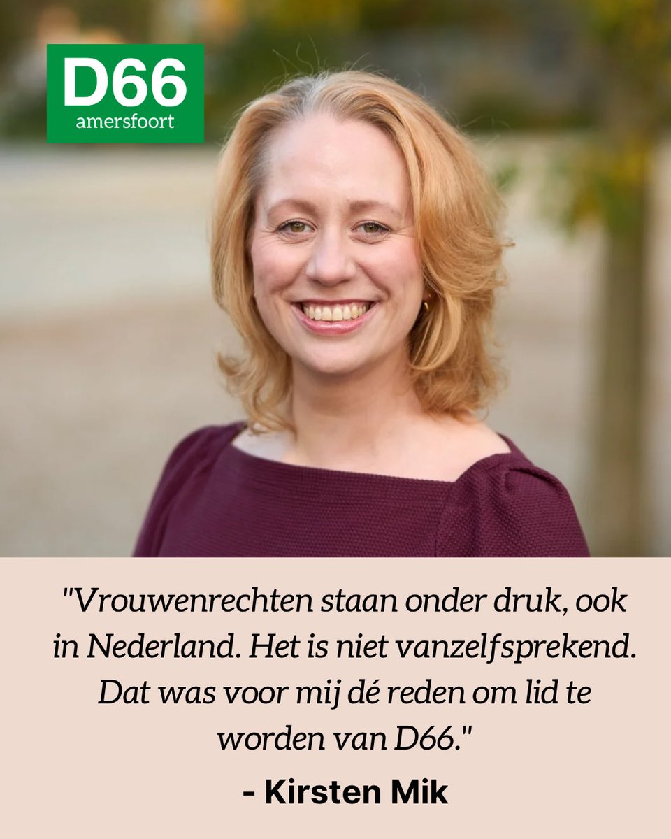 D66Amersfoort's tweet photo. 📢 Vandaag is het #InternationaleVrouwendag! 💜 We strijden voor gelijke rechten, vrijheid en kansen. Lees de verhalen van Marjolein, Kirsten en Lisa. #D66 #GelijkeKansen https://t.co/lkyrRNOowQ
