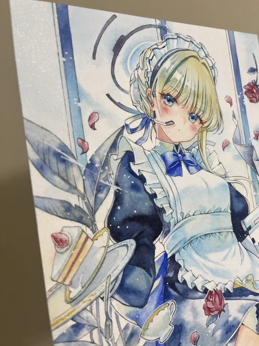 今回も部分的にラメ絵具使っていますので、原画のキラキラを楽しんでいただけたら嬉しいです