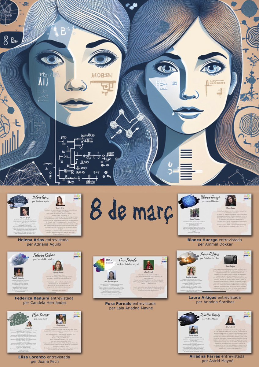 acfaec_cat's tweet photo. En el dia internacional de la dona us volem compartir algunes de les entrevistes que van fer les noies @estalmat_cat a diverses dones científiques que admirem, creiem que poden servir d’inspiració per a les noves genereacions https://t.co/NJRHoaTaSz