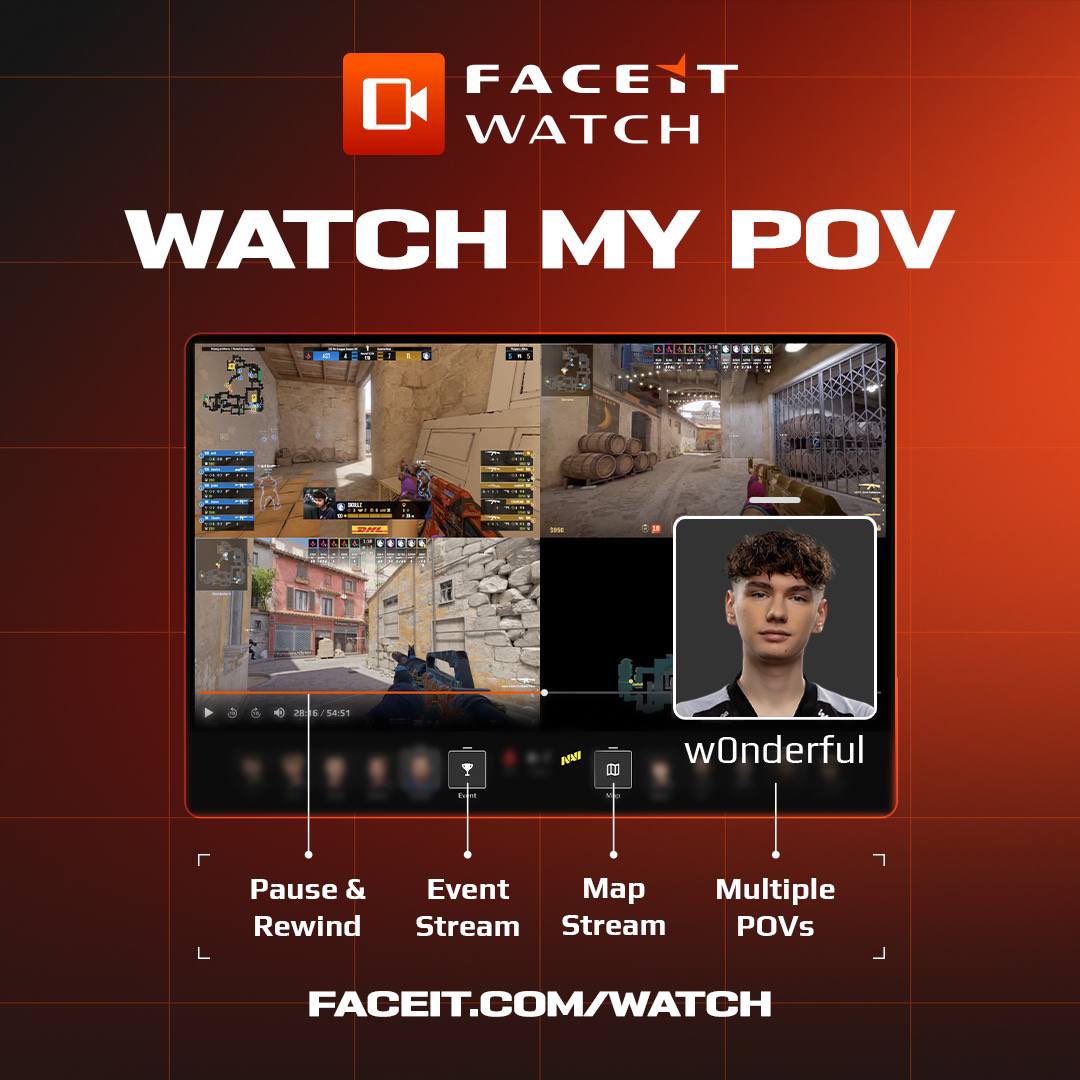 Watch me live in an epic showdown on FACEIT Watch! Catch every strategic play from my perspective. No cuts, just the real game. 

Stay tuned and watch here: go.navi.gg/Faceitwatch