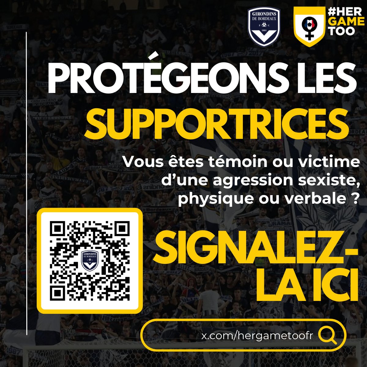 Le FC Girondins de Bordeaux s'engage auprès de <a href="/hergametoofr/">Her Game Too France</a> contre toutes formes de violences sexistes et sexuelles. Le stade est un lieu de passion, de partage et de respect. Ensemble, faisons en sorte qu’il le reste ! 💙🤍

🔗 girondins.com/fr/news/39593/…

#MarineEtBlanc #8Mars