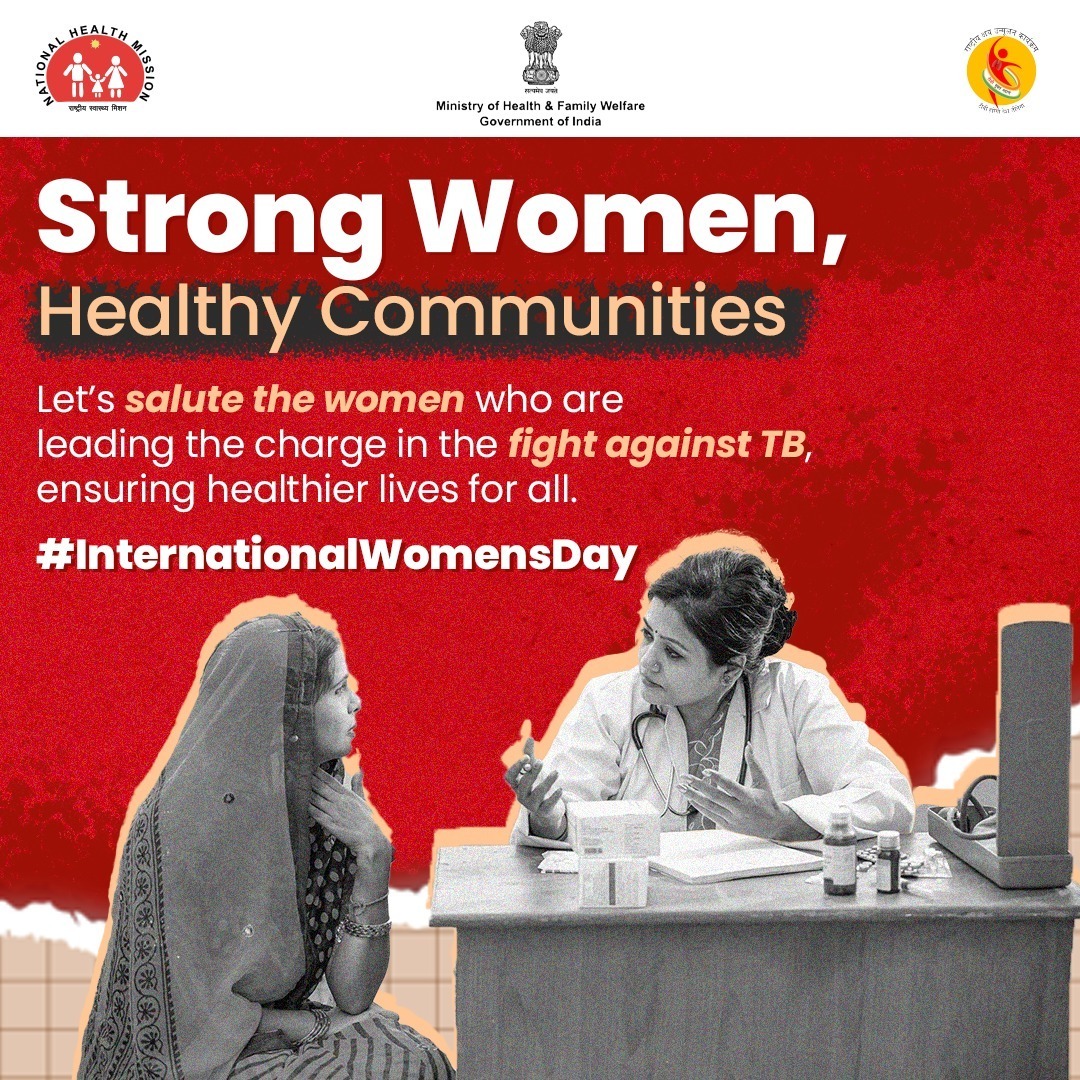 Central TB Division | #TBMuktBharat (@tbdivision) on Twitter photo On #InternationalWomensDay, we recognize the power of women who are making a difference in the battle against #TB. Their strength and dedication help us move closer to a #TBMuktBharat.
<a href="/MoHFW_INDIA/">Ministry of Health</a>
<a href="/MinistryWCD/">Ministry of WCD</a> On #InternationalWomensDay, we recognize the power of women who are making a difference in the battle against #TB. Their strength and dedication help us move closer to a #TBMuktBharat.
<a href="/MoHFW_INDIA/">Ministry of Health</a>
<a href="/MinistryWCD/">Ministry of WCD</a>