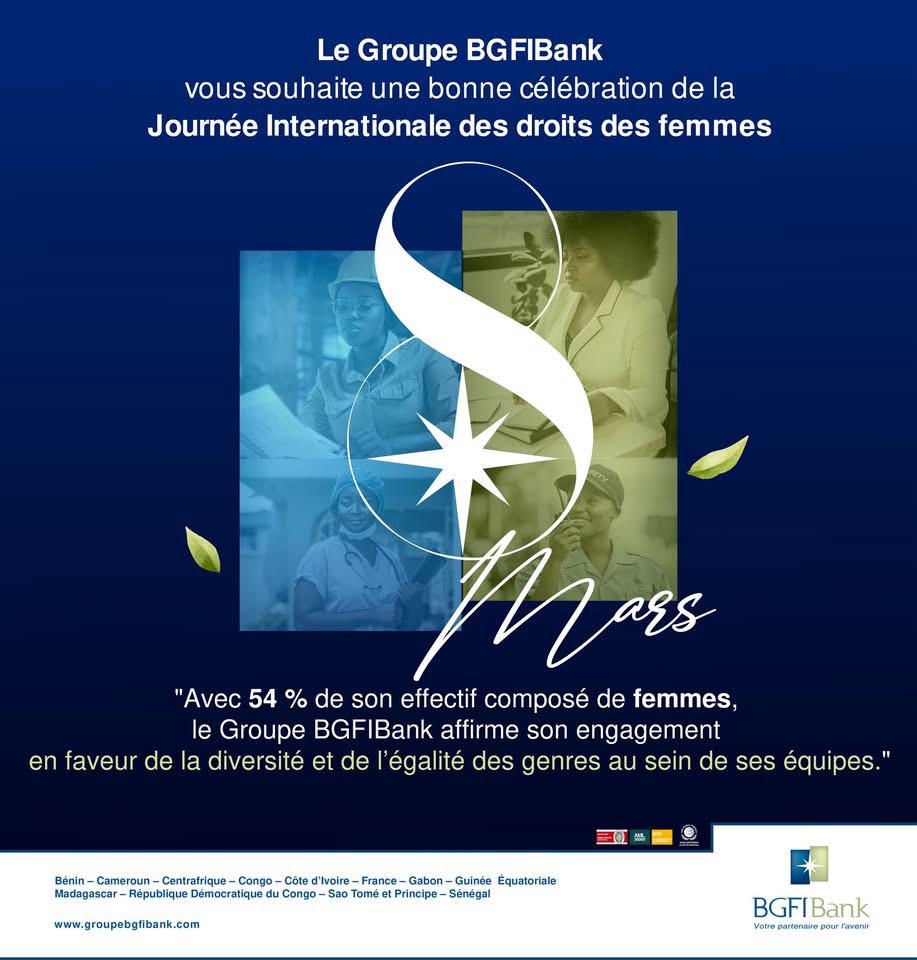 Au sein du Groupe BGFIBANK, nous croyons en la force, l'ambition et le leadership des femmes. Chaque jour, nous nous engageons à favoriser l'égalité des chances, à valoriser le talent féminin et à soutenir l'autonimisation des femmes.
#BGFIBANK #8mars2025