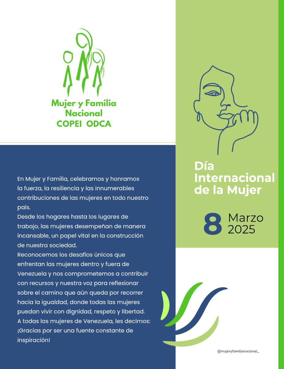 Desde Mujer y Familia en éste Día Internacional de la Mujer. Queremos expresar nuestro más profundo reconocimiento por tu dedicación, esfuerzo y contribución invaluable, en la defensa de los derechos humanos de las mujeres venezolanas