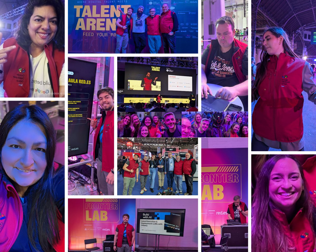 Google Developer Group Spain participation in #TalentArena #MWC25 was a blast. Our logo was on promotional signs, and our great team of speakers and mentors wore it up on their red jackets. A collaborative effort of <a href="/GDGBarcelona/">GDG Barcelona</a> <a href="/GDGLleida/">GDGLleida</a> <a href="/GDGLaRioja/">GDG La Rioja</a> <a href="/GDGMarbella/">Google Developer Groups Marbella</a> <a href="/GDGMurcia/">Google Developer Groups Murcia</a>