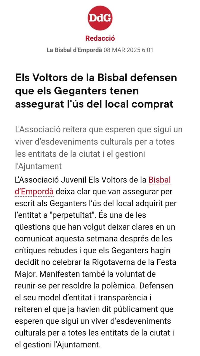 Voltors La Bisbal tweet media