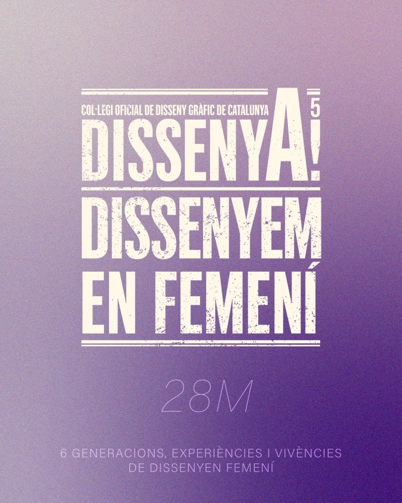 ✊💜 El #8M és un crit per la igualtat! També celebrem el talent de les dones en el disseny gràfic.

Ens sumem a la 5a jornada de "Disseny en Femení" amb una xerrada intergeneracional sobre la visibilitat de les dones en el sector.

🗓 28/03/2025
👉 youtube.com/@dissenygrafic