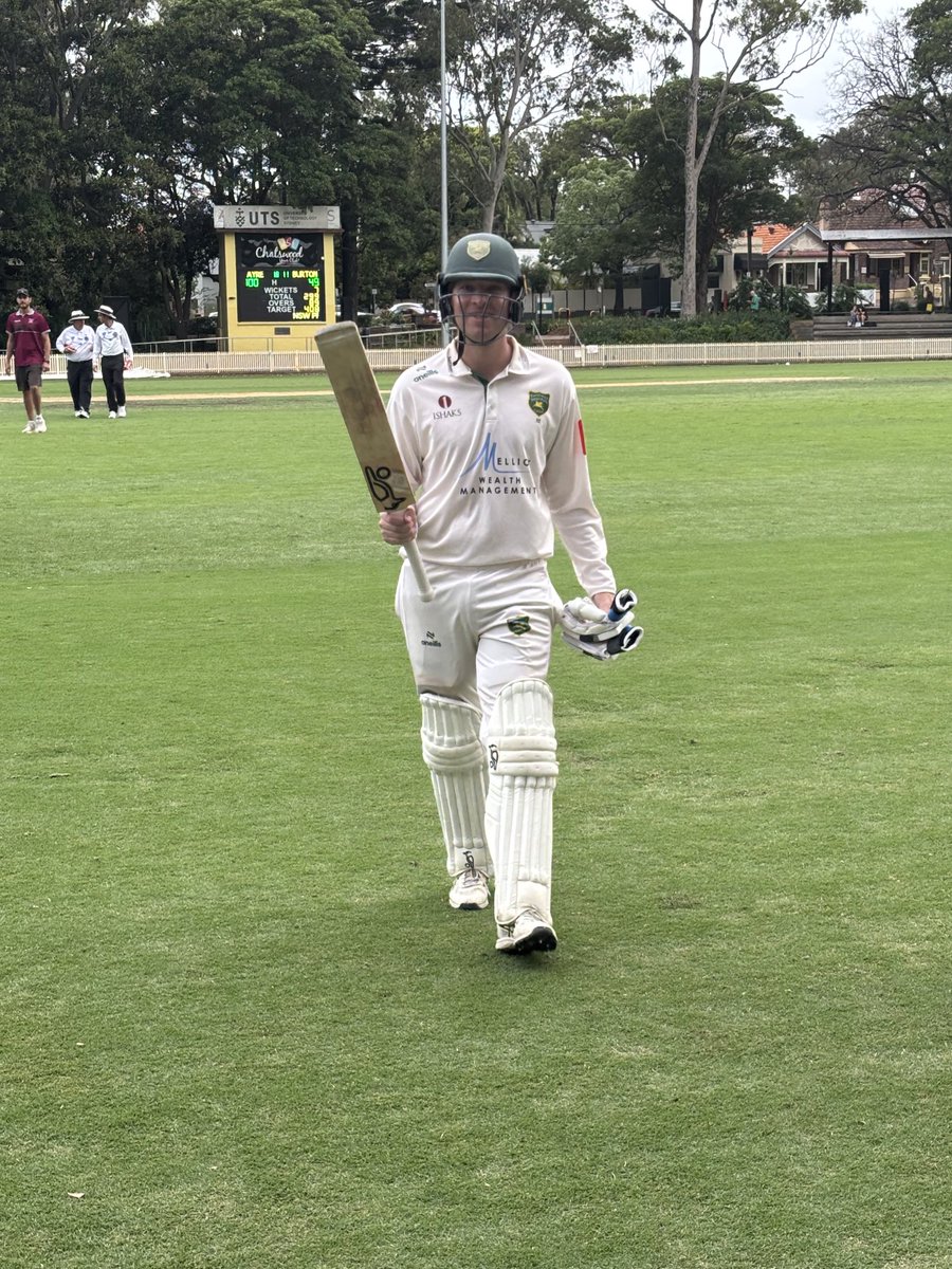Congratulations Riley Ayre…100x off 198 balls v Gordon at Chatswood Oval