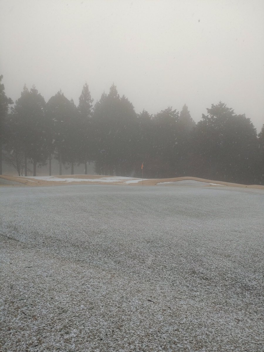 OgreTurf's tweet photo. 降雪→除雪・融雪→営業→降雪
3月に何日繰り返すのだろう😭
もう許してー_(:3」z)_

 #ゴルフ場  #芝生  #雪  #ゴルフ https://t.co/VhidoTAmh4
