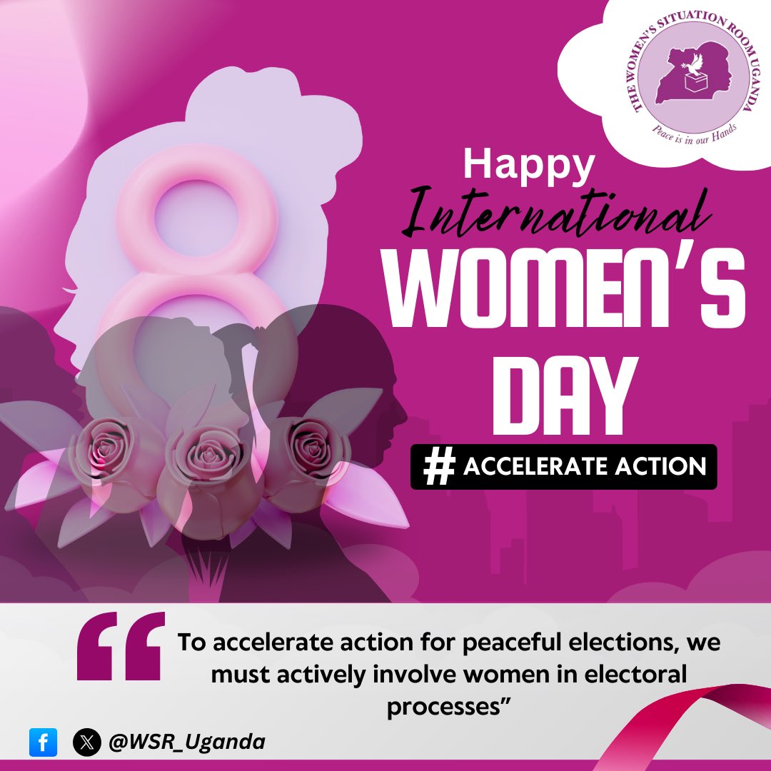 WSR_Uganda's tweet image. Happy #InternationalWomensDay! 🌍💜 Today, we accelerate action for gender equality by empowering women to lead, innovate, and build a more inclusive, peaceful world. Let’s break barriers, foster understanding, and ensure every woman has the opportunity to thrive. #UGWomen4Peace