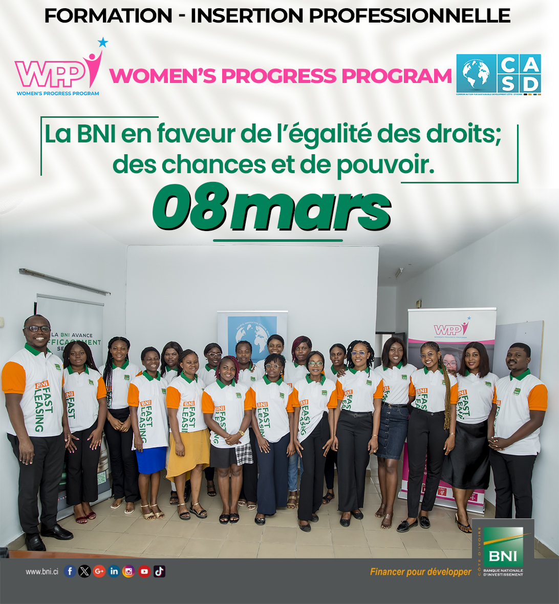 Women's Progress Program - WPP 2023 avec la
<a href="/BNI_CI/">BNI Côte d'Ivoire</a> 
#Autonomisationdelajeunefemme
<a href="/onufemmesCIV/">ONU Femmes Côte d'Ivoire</a> 
<a href="/pnudcotedivoire/">PNUD CIV</a> 
<a href="/UnfpaCI/">UNFPA Côte d'Ivoire</a> 
<a href="/UnescoCIV/">UNESCO Côte d’Ivoire</a> 
#ODD5