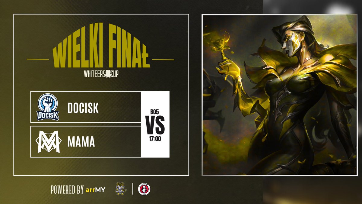 Whiteers Cup (@whiteerscup) on Twitter photo WIELKI FINAŁ JUŻ DZISIAJ!
<a href="/DOCISK_/">DOCISK</a> zmierzy się przeciwko <a href="/MVExANOacad/">Meavedron Anonymo Master Academy</a> w formacie BO5 o godz. 17:00 na naszym twitchu we współpracy z <a href="/PLHubEsportowy/">Polski Hub Esportowy</a> oraz <a href="/ARRMYgg/">arrMY</a>.
Droga ku temu była wyboista (obie drużyny z fazy ostatniej szansy), lecz już dzisiaj dowiemy się jaka drużyna WIELKI FINAŁ JUŻ DZISIAJ!
<a href="/DOCISK_/">DOCISK</a> zmierzy się przeciwko <a href="/MVExANOacad/">Meavedron Anonymo Master Academy</a> w formacie BO5 o godz. 17:00 na naszym twitchu we współpracy z <a href="/PLHubEsportowy/">Polski Hub Esportowy</a> oraz <a href="/ARRMYgg/">arrMY</a>.
Droga ku temu była wyboista (obie drużyny z fazy ostatniej szansy), lecz już dzisiaj dowiemy się jaka drużyna