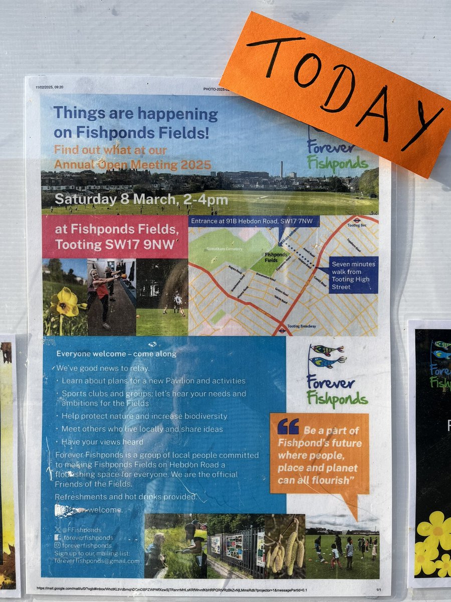 See you at Fishponds. Today 2-4pm 🌞