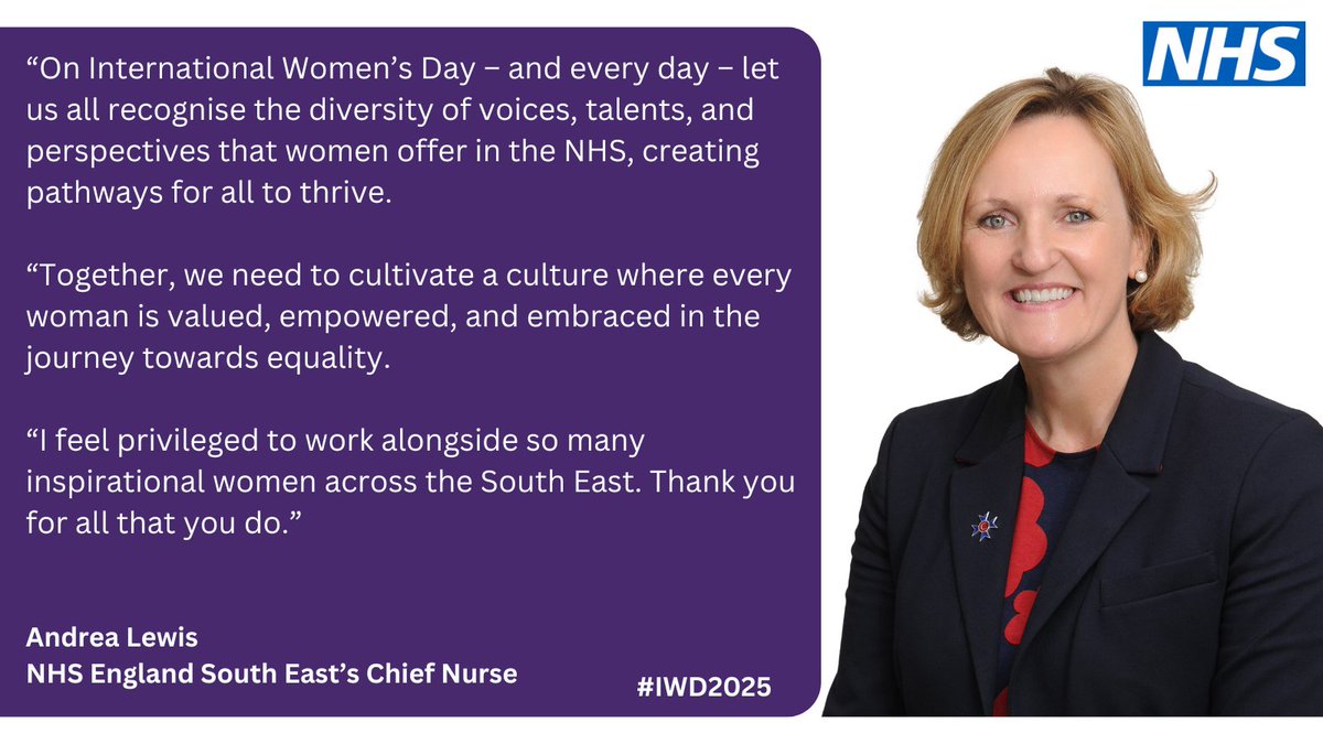 Happy International Women’s Day. We would like to take this opportunity to thank all the women in the South East who look after NHS patients and support the healthcare needs of others. #IWD2025