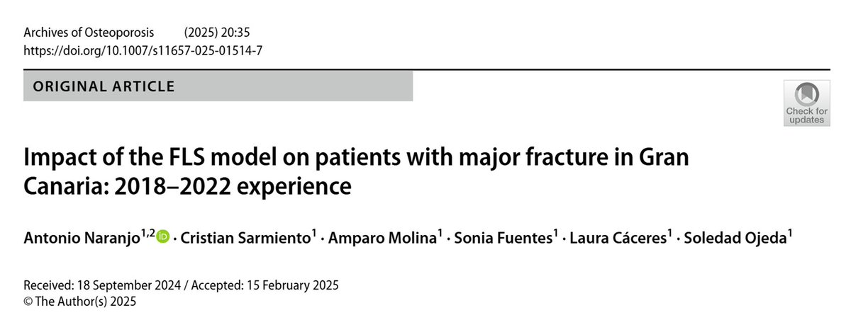 Qué porcentaje de fracturas del área sanitaria registradas en urgencias se incluye finalmente en una FLS. Aquí tienes nuestros resultados.
rdcu.be/ecEDc