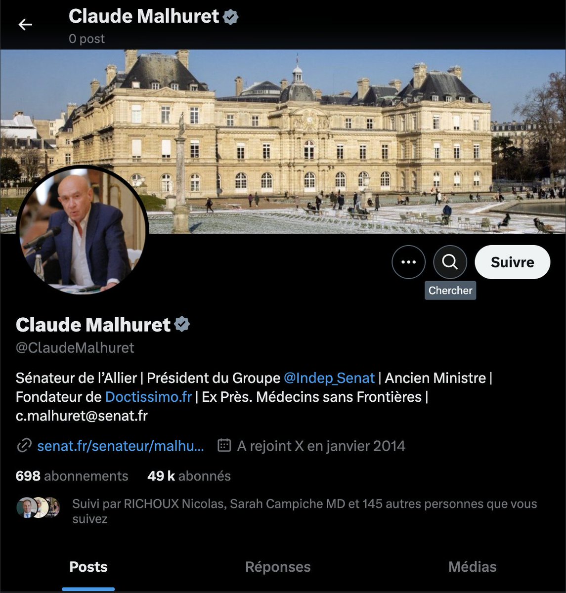 Mesdames, Messieurs, 
Le propriétaire de ce réseau aime tellement la "liberté d'expression" que les algorithmes mis en place par ses équipes rendent inaccessibles, ce matin, les posts de <a href="/ClaudeMalhuret/">Claude Malhuret</a> 
Encore une preuve de son attachement à la démocratie
Malhuret doit revenir