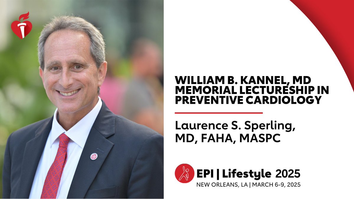 AHA Science (@ahascience) on Twitter photo Congratulations to Laurence S. Sperling, the William B. Kannel, MD, Memorial Lectureship in Preventive Cardiology awardee. The lectureship honors Dr. Kannel’s dedication to the field of cardiovascular epidemiology.
<a href="/emoryheart/">Emory Cardiology</a> Congratulations to Laurence S. Sperling, the William B. Kannel, MD, Memorial Lectureship in Preventive Cardiology awardee. The lectureship honors Dr. Kannel’s dedication to the field of cardiovascular epidemiology.
<a href="/emoryheart/">Emory Cardiology</a>