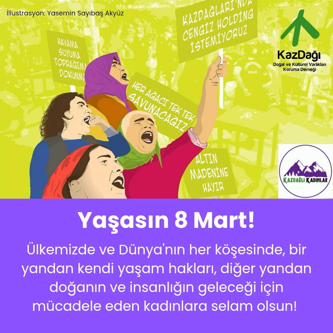 Yaşasın 8 Mart!

Ülkemizde ve Dünya'nın her köşesinde, bir yandan kendi yaşam hakları, diğer yandan doğanın ve insanlığın geleceği için mücadele eden kadınlara selam olsun! 

Harika illustrasyonu için <a href="/yazs/">Yasemin SayıbaşAkyüz</a>  e teşekkür ederiz.💜