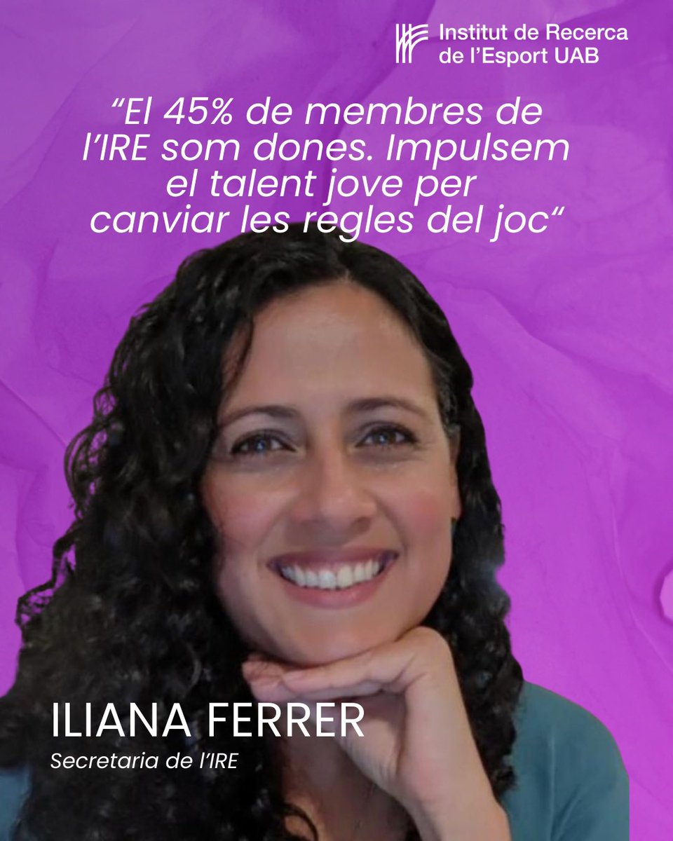Feliç dia de la dona! 💜A l'IRE som 32 dones en total: 14 PDI sènior, 4 personal investigador en formació, 9 estudiants de doctorat, 3 personal administració i tècnic de suport a la recerca i 2 col·laboradores externes.

#Diadeladona #dones #Esports