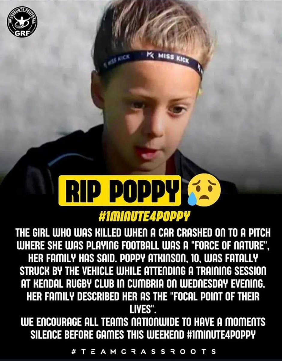💜 This weekend, as a club, we will be remembering Poppy with a one minute's silence before our matches 💜

#1minute4poppy