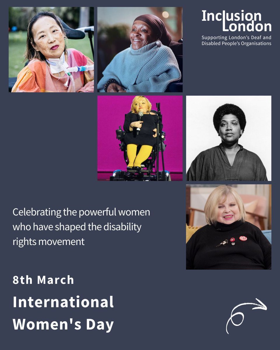 InclusionLondon's tweet image. This International Women's Day, we're celebrating just a few of the incredible Disabled women, past and present, who have shaped the Disability rights movement. 🎉 Reply and let us know which Disabled women inspire you! #IWD2025 #InternationalWomensDay