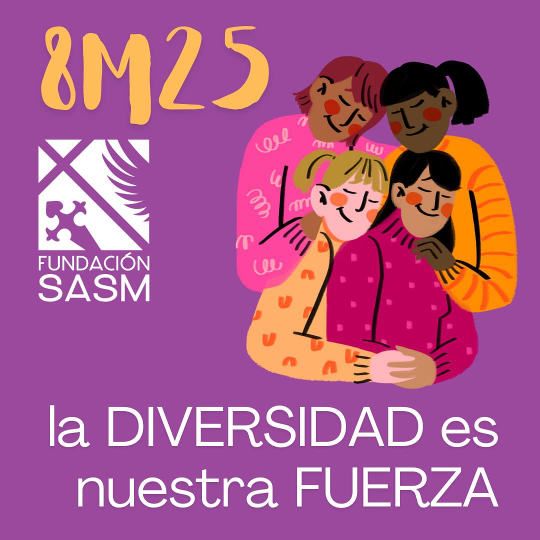 FundacioSASM's tweet image. 🟣 La DIVERSIDAD es nuestra FUERZA
🟣 La DIVERSITAT és la nostra FORÇA. 

Ens volem totes DIFERENTS, ens volem totes juntes i ens volem totes per a ser més FORTES. 
8M25 TOTES JUNTES I DIVERSES 💜

#fundacionsasm
#8M25