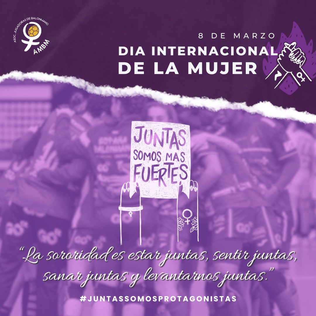 DÍA INTERNACIONAL DE LA MUJER💜

💪🏽Como cada día, seguimos en la lucha por un deporte más justo e igualitario!

🤝Juntas podemos hacer la diferencia, es hora de cambiar el juego. 💪🏽
#JuntasSomosProtagonistas 💜

#8M #diainternacionaldelamujer #desigualdadeneldeporte