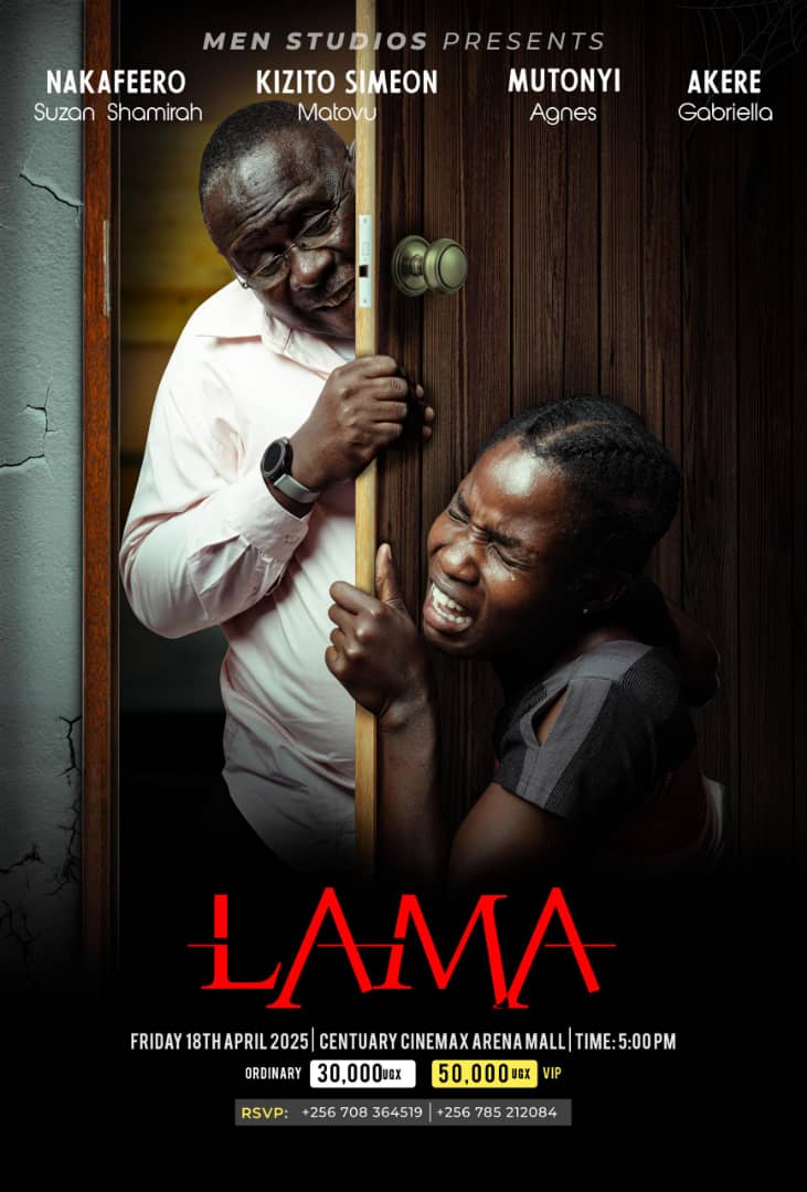 LAMA  

When the  father's love turns to madness, his daughter becomes his target. 
A film done by Men Studios, Premiering on 18th April 2025 at century cinemax  5pm, grab your ticket at only 30k Ordinary and 50k VIP.
#LAMA
#Ug_films
<a href="/CinemaxArena/">CenturyCinemax Arena</a>
Link: youtu.be/yXt6SDic-ps?si…