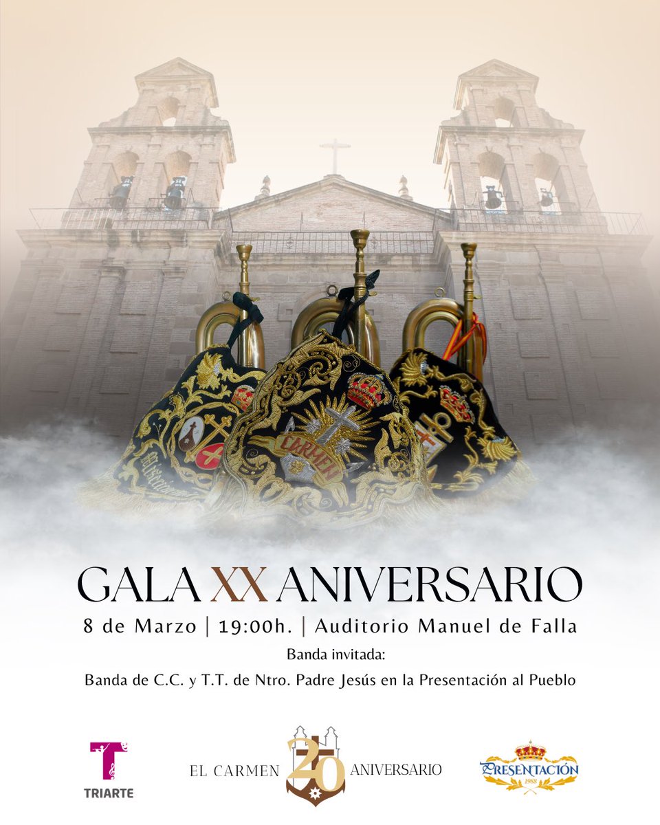 GALA XX ANIVERSARIO

- La apertura de puertas será a las 18:30🕡
- El aparcamiento es Limitado❗️
- Auditorio Manuel de Falla (Conservatorio Superior de Música) 📍