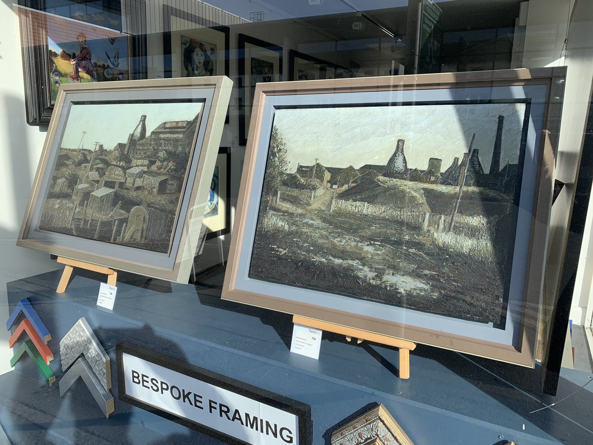 Two early Maurice Wade paintings of Longport glowing in this mornings spring sun shine in our front window.