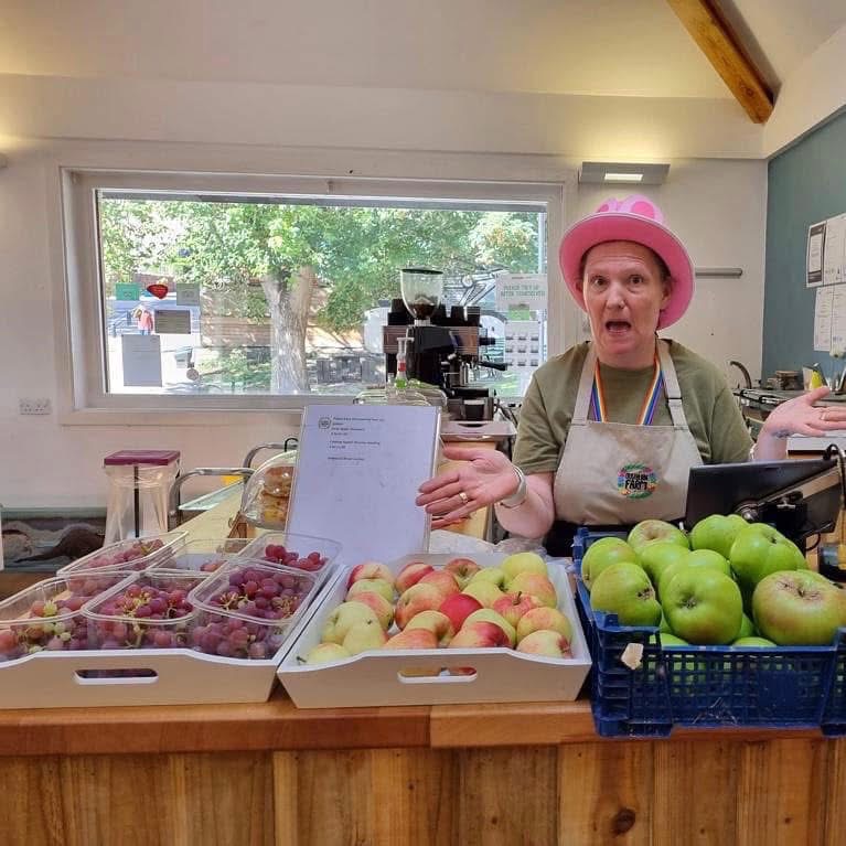 International Women's Day! Did you know our team's 73% women? 1. Katie, Farm Manager, awarding the Hay Bay Throwing champ⁠. 2. Andrea, Placement Lead, narrating Cinderella⁠. 3.Sarah, Volunteer Coordinator, at the Late Shows⁠. 4.Sparky, Shop Supervisor, selling fruit⁠ #IWD2025