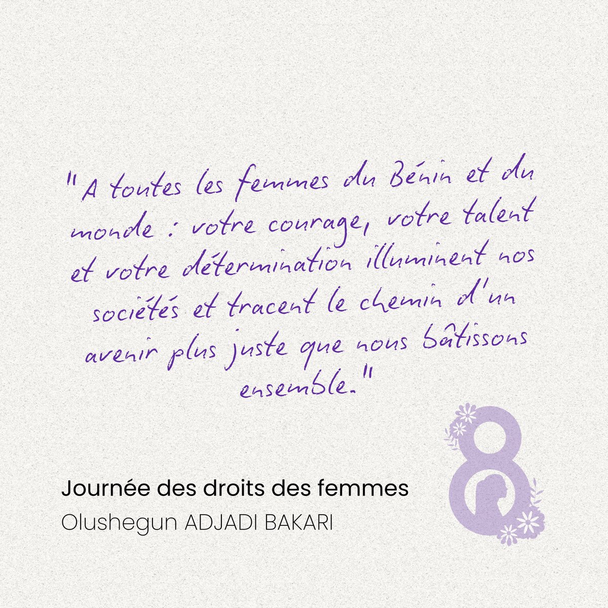À toutes les femmes du Bénin et du monde. 

#JIF2025