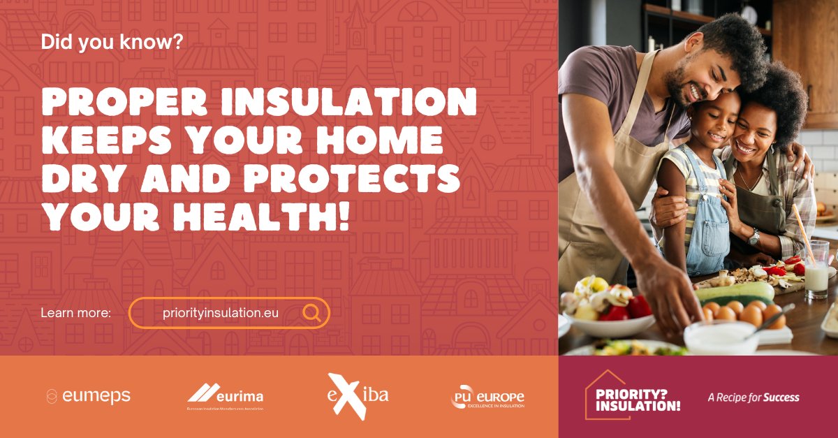 EUMEPS's tweet photo. 🏠 Poor insulation = damp & mould, causing allergies & asthma. 💡 Good insulation reduces moisture, keeping homes dry, healthy & allergen-free!
🔗 More info: https://t.co/2yFTczHGXY
#PriorityInsulation #HealthyHomes #IndoorAirQuality #BetterLiving https://t.co/9n78JE62dN