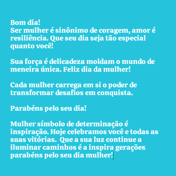 Bom dia!